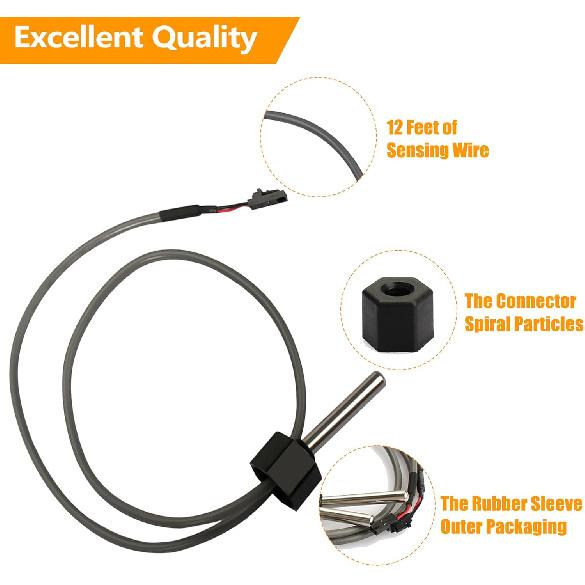 Hot Tub Sensor-Compatible with Balboa Spa Heater M7 System 30344 30042 30382, 24" Temp/Hi-Limit, 1/4" Dia Dual Purpose Sensor Hot Tub Heater (2-Pack)