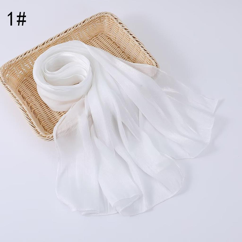 35 Colors Women Hijab Scarf Shiny Muslim Long Scarves Light Weight Soft Turban Shawl Organza Satin Shimmer Scarf