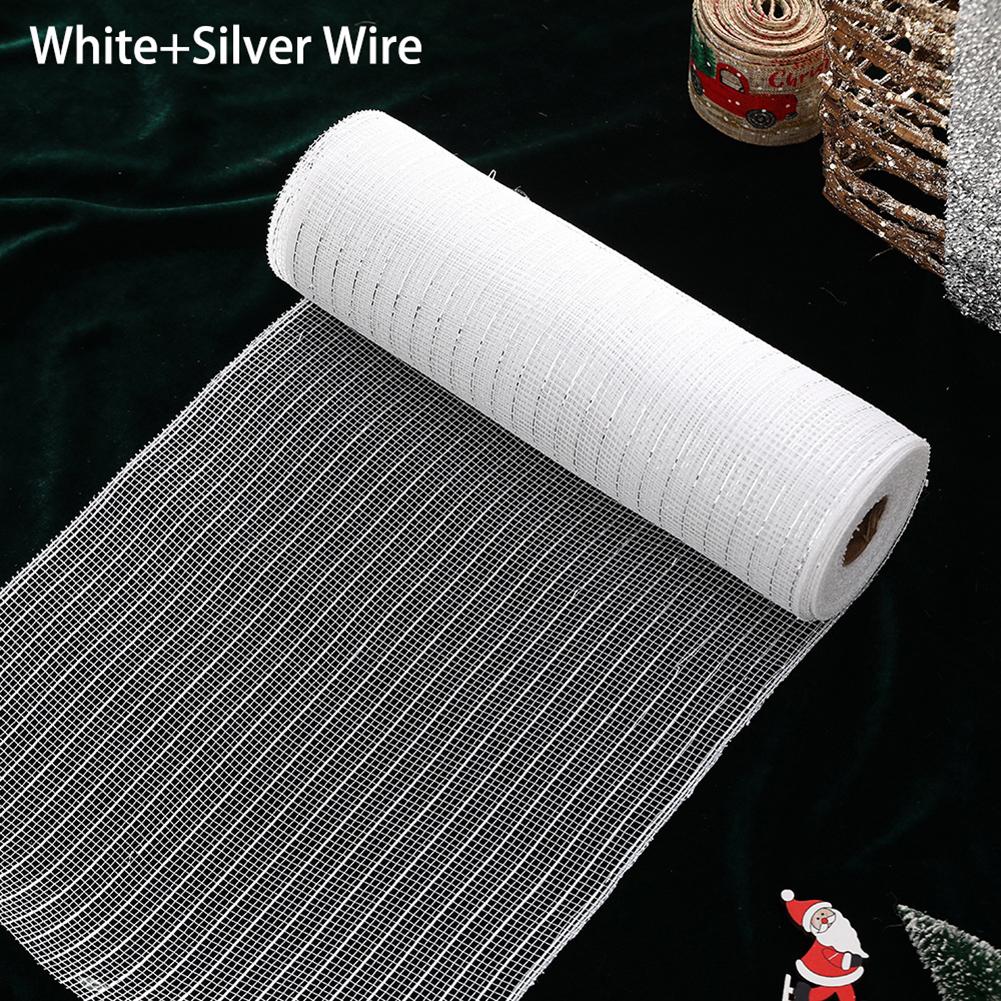 10 Yards Glitter Foil Mesh Ribbon Decorative Gold Sliver Mesh Ribbon Shiny Multifunctional Holiday Party Decoration Supplies