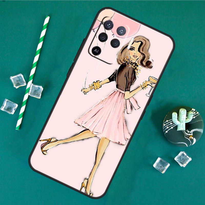 City Fashion Girl Phone Case For Oppo A18 A38 A58 A78 A98 A40 A60 A80 A91 A15 A17 A74 A94 A54 A57S A16 A76 A96