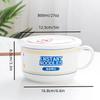 Ceramic Creative Large Capacity Ramen Bowl Soup Bowl with Lid Salad Bowl Kitchen Camping Supplies Two Sizes with Handles