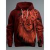 Graphic Lion Men's Fashion 3D Print Hoodie Streetwear Hoodies Long Sleeve Hooded Print Front Pocket Spring Hoodie Sweatshirt