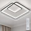 Black Modern LED Ceiling Pendant Lamp with Remote Control 3 Colors for Bedroom/Living Room