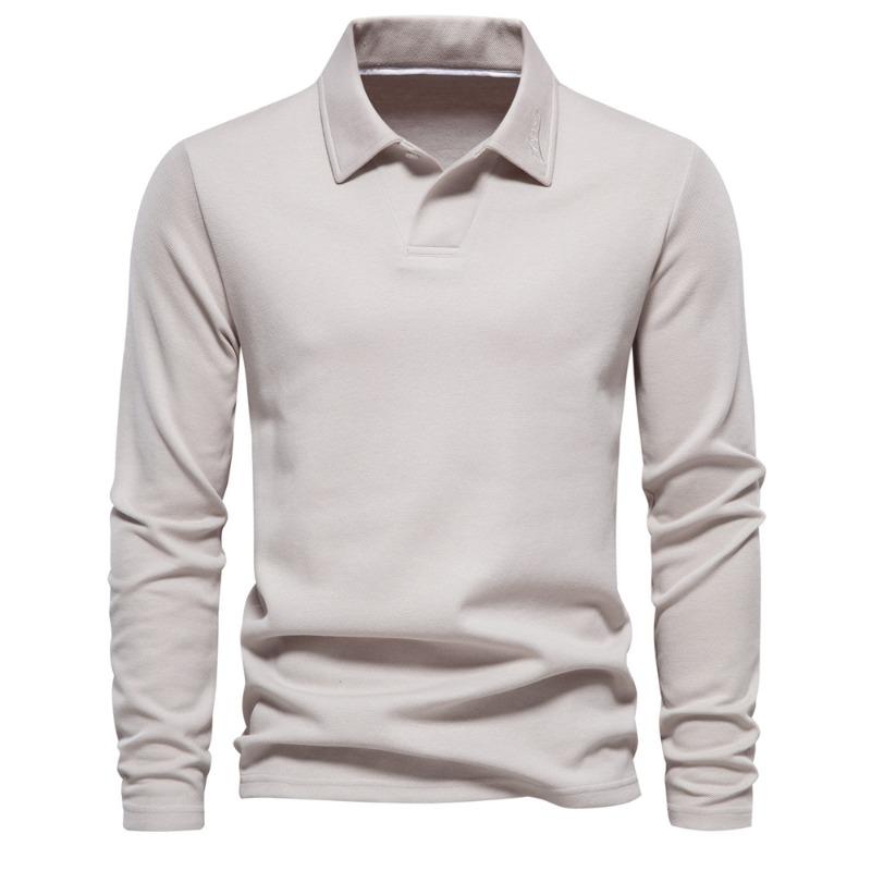 Men’s Washed Long Sleeve Polo Shirt