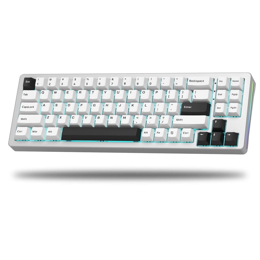 Womier SK71 Gaming Keyboard, 75% Aluminum Alloy Wireless Mechanical Keyboard with Bluetooth2.5GWired, Hot Swap, Adjustable Switches, Gasket, RGB
