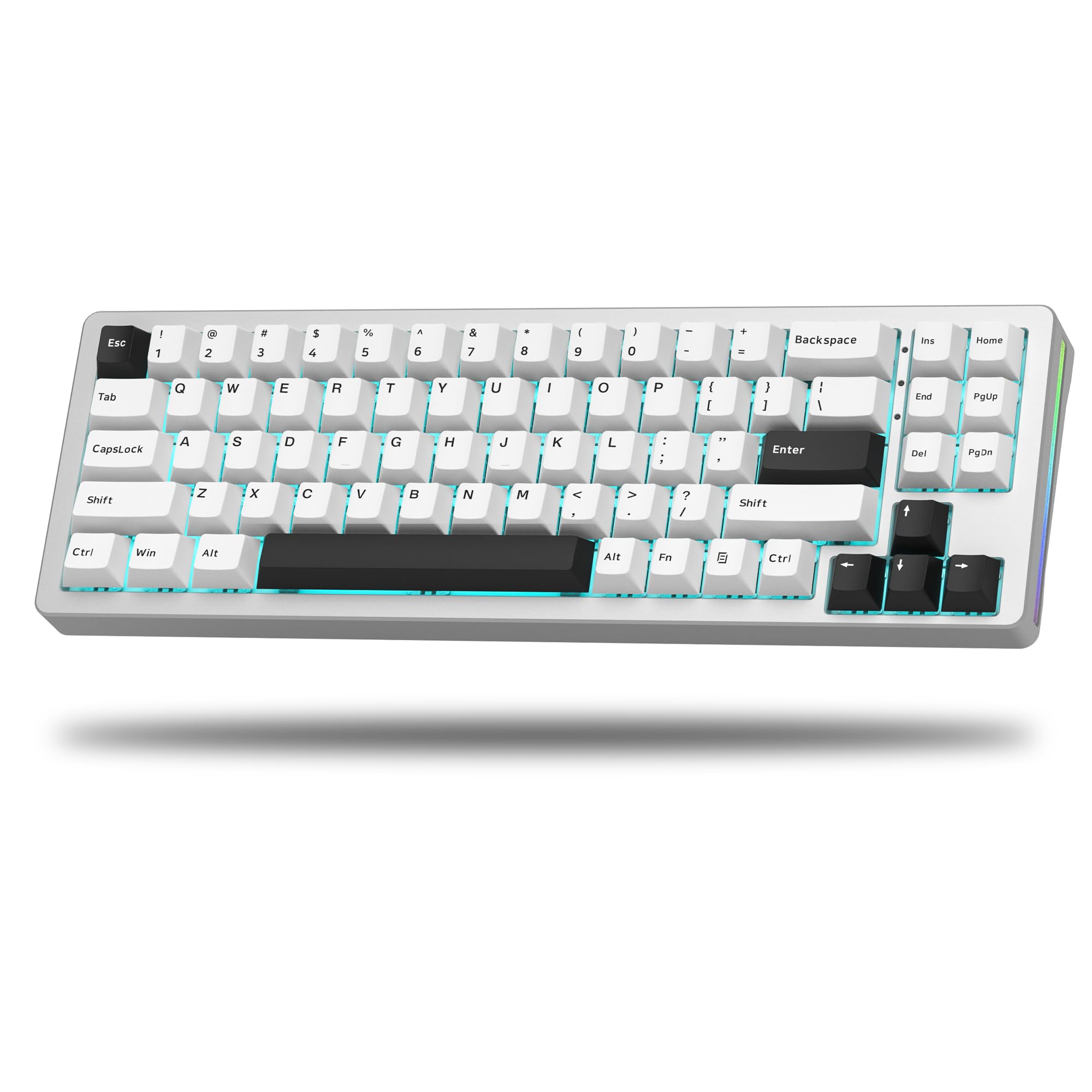 

Womier SK71 Gaming Keyboard, 75% Aluminum Alloy Wireless Mechanical Keyboard with Bluetooth2.5GWired, Hot Swap, Adjustable Switches, Gasket, RGB