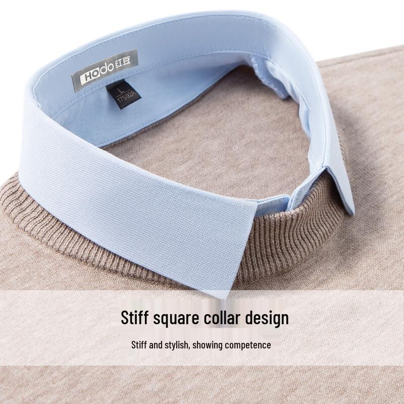 Hodo Men's Thickened Faux Two-Piece Knit Sweater