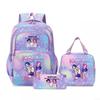 K-Pop Inspired Cartoon School Backpack Set Teen Girls 3pcs Lunch Bag Main Pencil Case Arc Shoulder Straps British Style