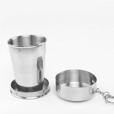 Taza plegable retráctil de acero inoxidable, taza plegable, taza de blackjack, para viajar, para exteriores, taza plegable 75ml