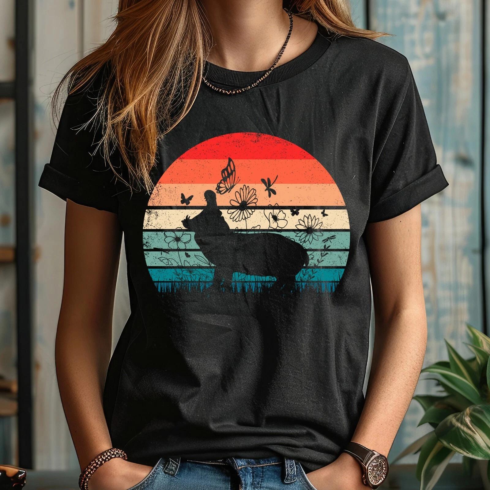 Retro Vintage Hippo Hippopotamus Hippo Lover Unisex T- Shirt XL