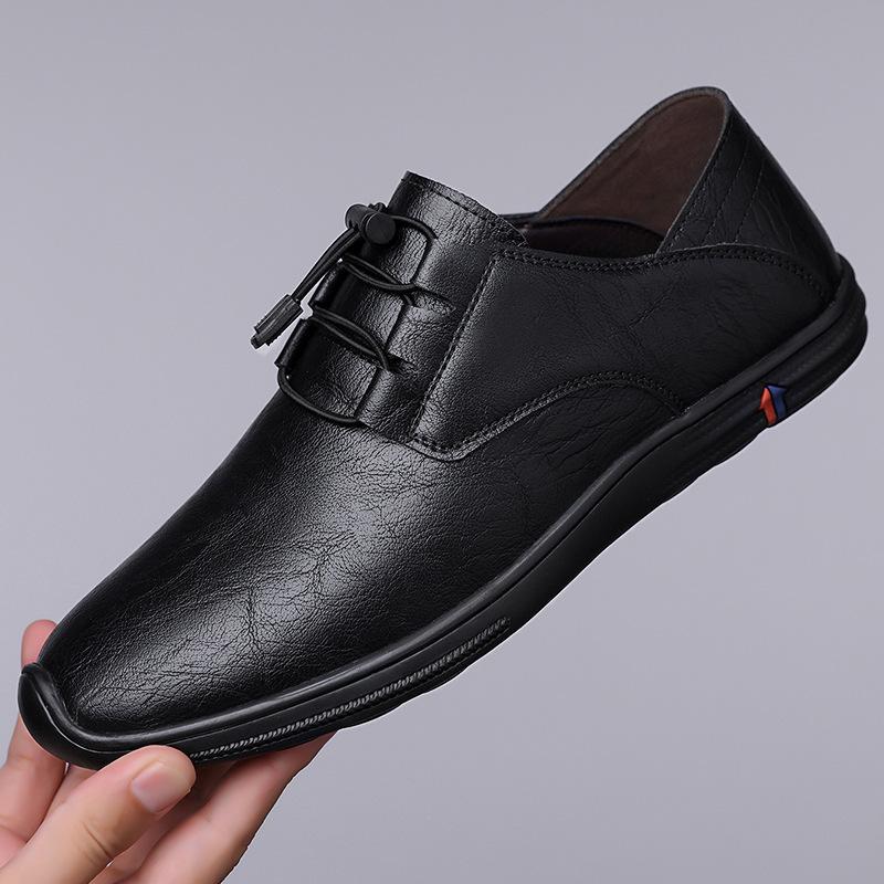 

Модные весенне-осенние новые дизайнерские мокасины для мужчин Модные повседневные мягкие кожаные легкие туфли для вождения Мужские однотонные туфли для мужчин 38 чёрный