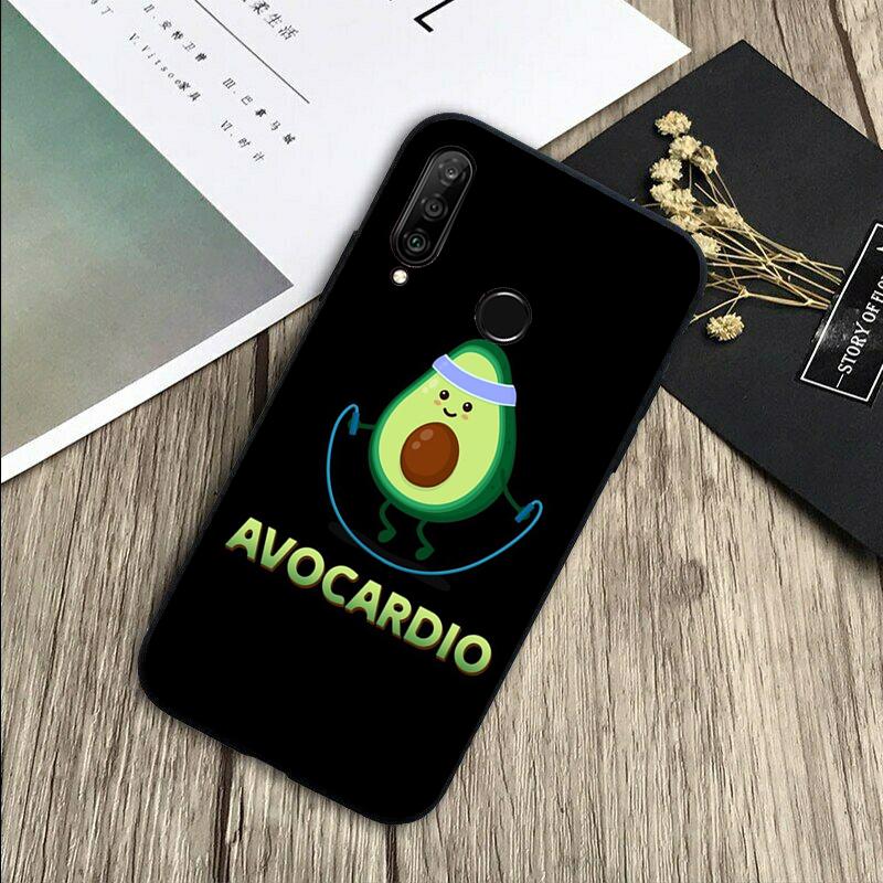 Cute Cartoon Avocado Fitness For Huawei Nova 8i 11i 12i 12s 9 10 SE Y60 Y70 Y90 Y72 Y73 Y61 Y91 P60 Pro P30 P40 Lite Case