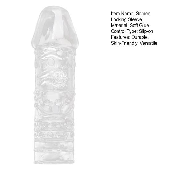 Textured Silicone Delay Sleeve with Studded Surface Male Enhancement Endurance Trainer with Anal Stimulation Reusable Discreet Adult Toy