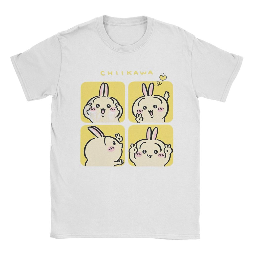 Chiikawa Cute Crime Mugshot Tshirts Men Cotton Tops Shirts Kawaii  Round Neck Short Sleeve