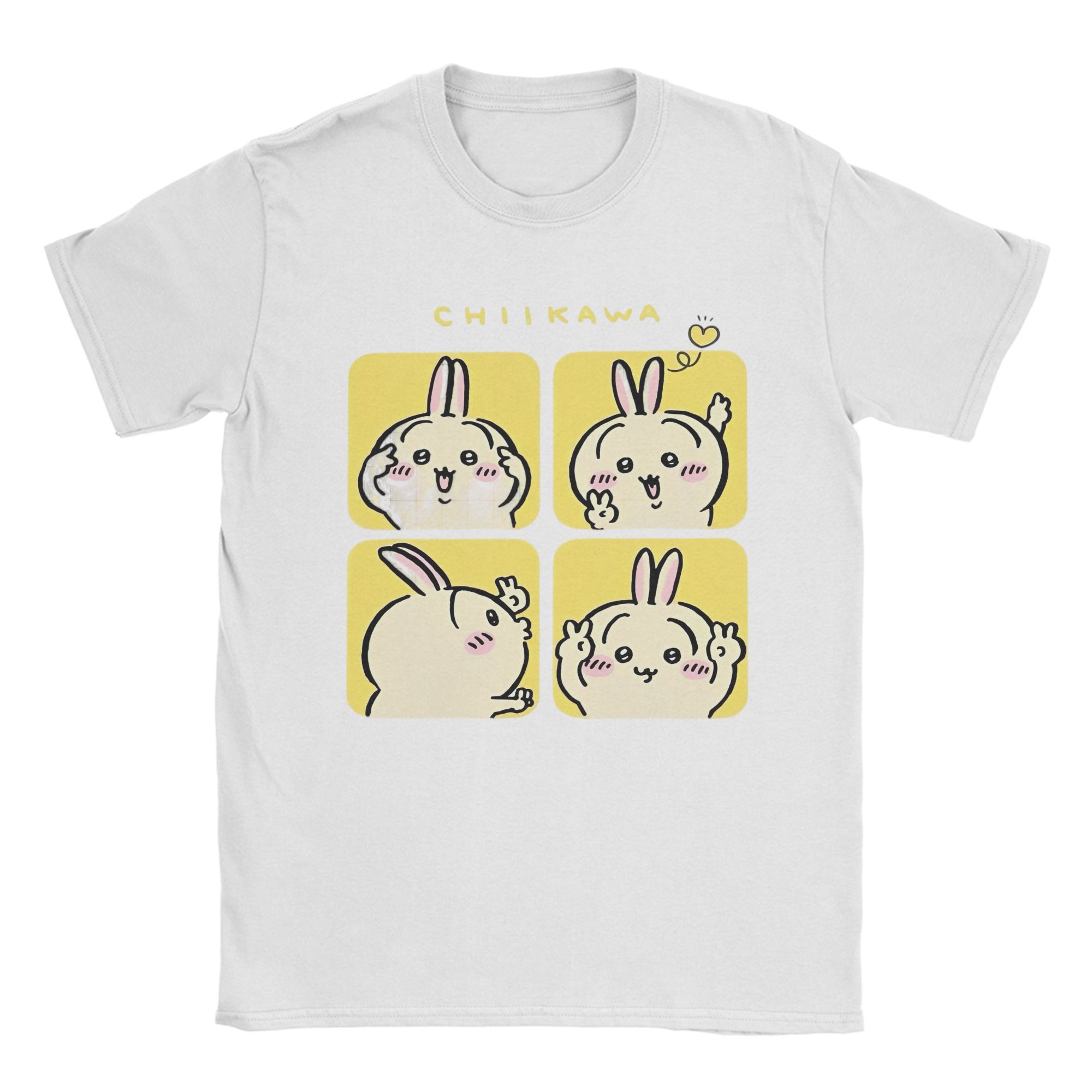 

Футболка с музыкой Chiikawa Usagi для мужчин и женщин, повседневная, 100% хлопок, футболка с круглым вырезом и коротким рукавом, летний топ M