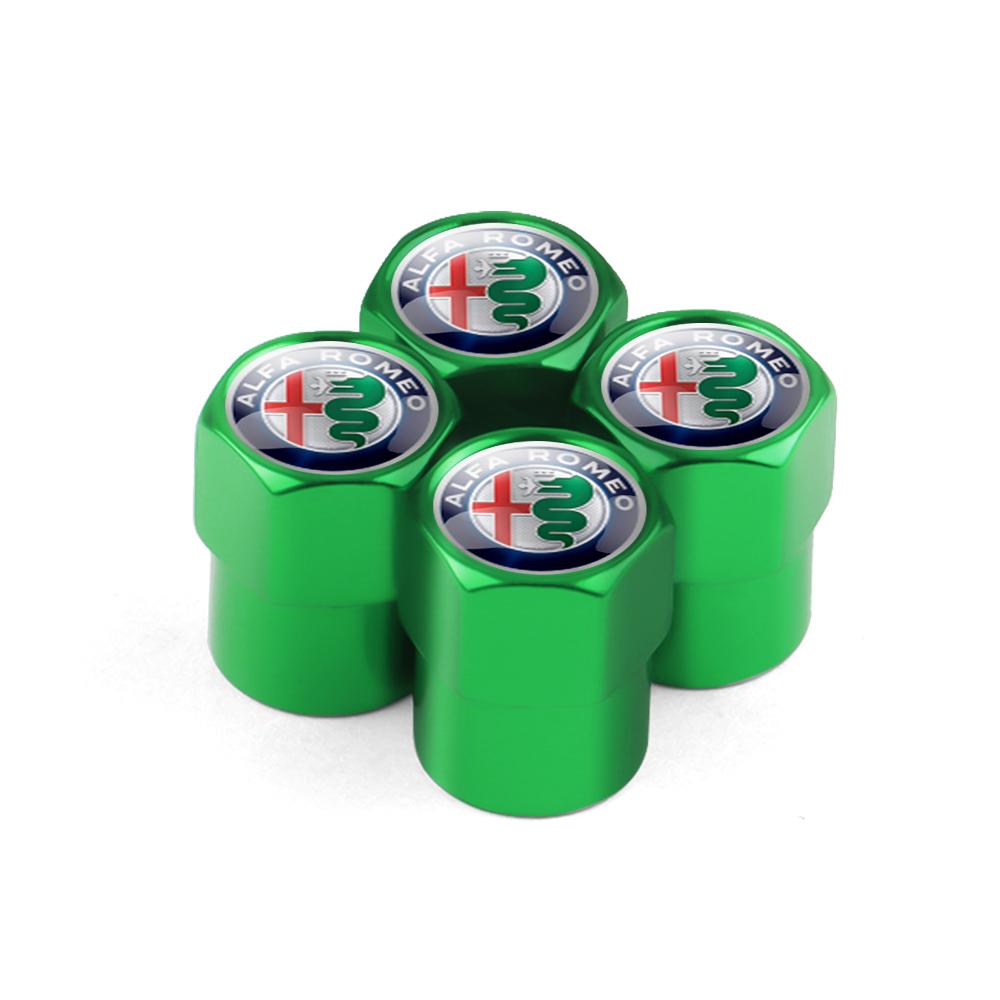 ZHA3 Aluminum Car Wheel Tire Valve Cap Auto Tire Protection Caps For Alfa Romeo Giulia Stelvio Giulietta 4C 156 Mito Tonale GT 166