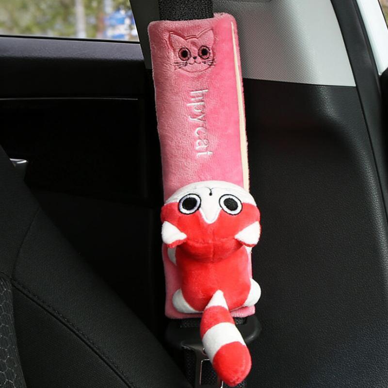 

Cartoon Car Seat Belt Cover Anime Plush Auto Seat Belt Shoulder Protector Pad Car Interior Accessories