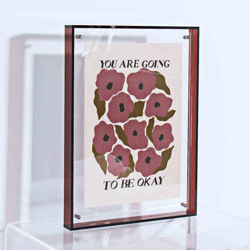 Floating Picture Frame Acrylic Frames for Wall Mounted Tabletop Standing Decorative Photo Frames Neon Translucent Hanging Frame