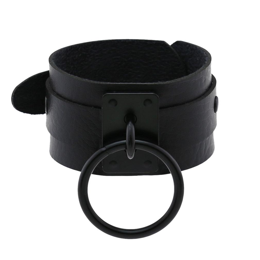 Halloween Emo Punk Goth Black Big Round Pendant Bracelets For Women Men Matching Bracelets Bangles Slytherin Jewelry Party Gifts