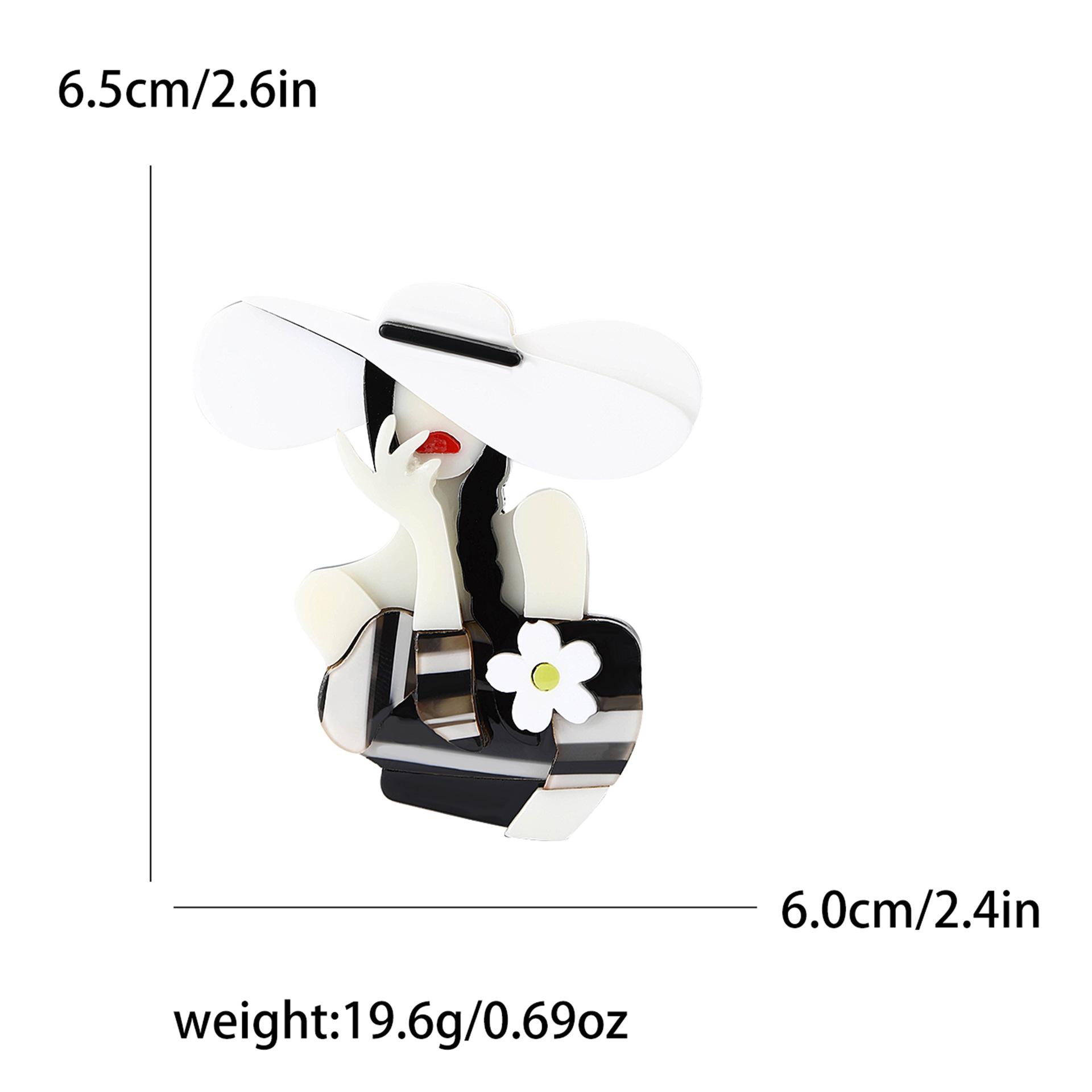 

Модная акриловая брошь в виде белой цветочной девушки, персонализированная креативная женская одежда, корсаж, ювелирные изделия, булавка