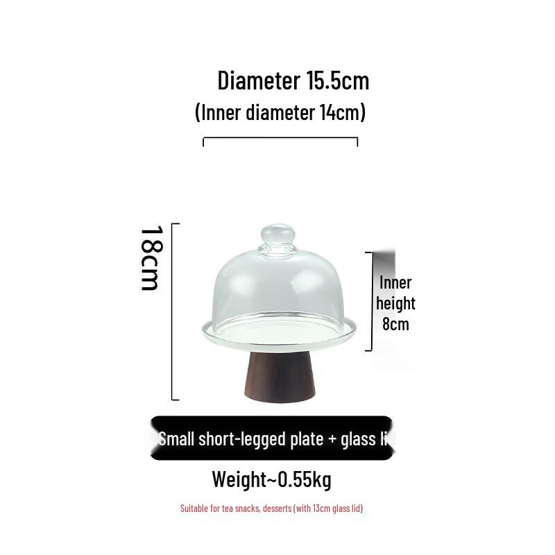 Japanese Ceramic Cake Plate with Glass Cover