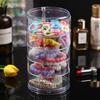 Multi-layer Transparent Rotating Jewelry Storage Box Jewelry Storage Box Hair Rope Hair Ring Hairpin Jewelry Display Stand