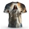 Trendy Jesus Graphic T Shirts For Men Summer Fashion Streetwear 3D Printed Christian T-shirts Cool Oversized Crew Neck Tees Tops