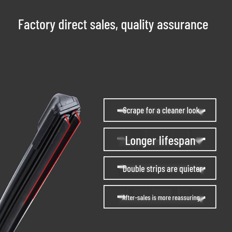 Double-Layer Rubber Wiper for Peugeot: Fits 408, 308, 307, 207, 301, 508, 3008 (Boneless Design)