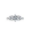 S925 Sterling Silver Ring for Women New Fashion Princess Square Four Claw 1ct Moissanite Ring Silver Ornaments Exquisite Jewelry Gifts