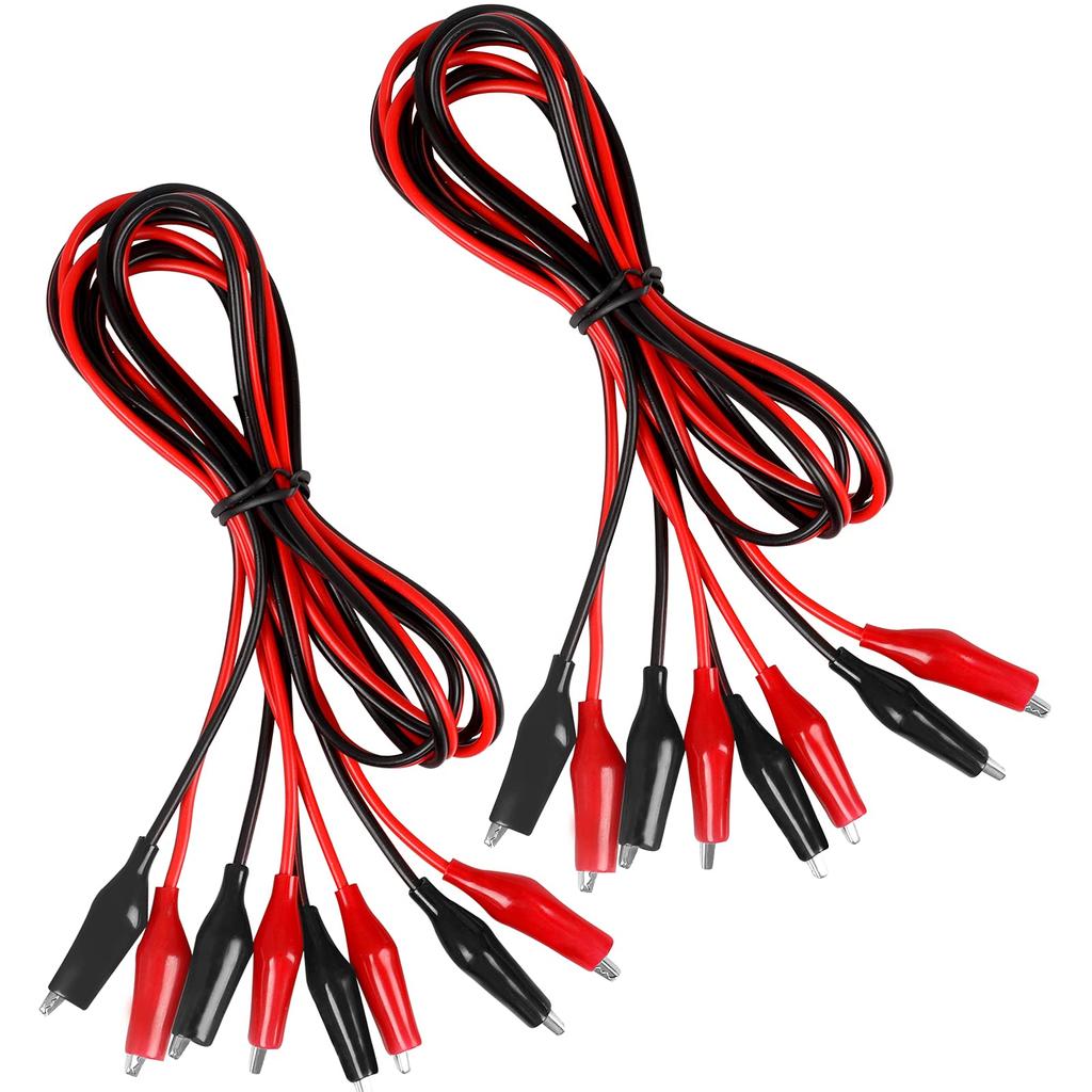 4Groups 1M Alligator Clips Electrical,Insulated Test Leads with Alligator Clips,Double-ended Jumper Wires for Electrical Testing