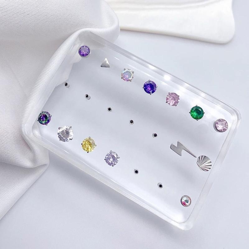 Acrylic Piercing Jewelry Display Stand Clear Organizer Body Jewelry Holder Suitable for Rings Earrings Piercing Jewelry