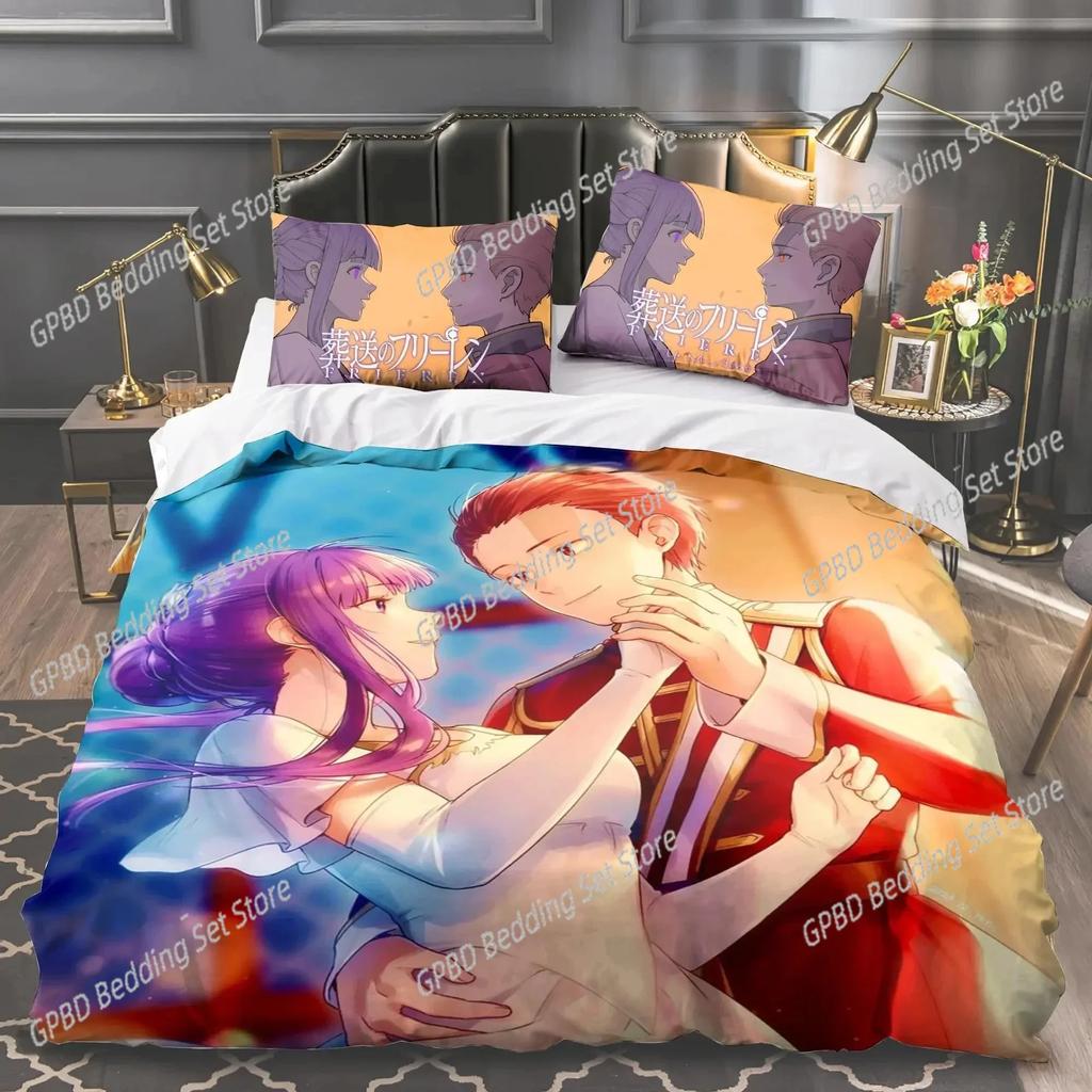 Comforter 3D Print Anime Frieren Beyond Journey'S End Bedding Set Bedroom Soft Modern S Comefortable Quilt