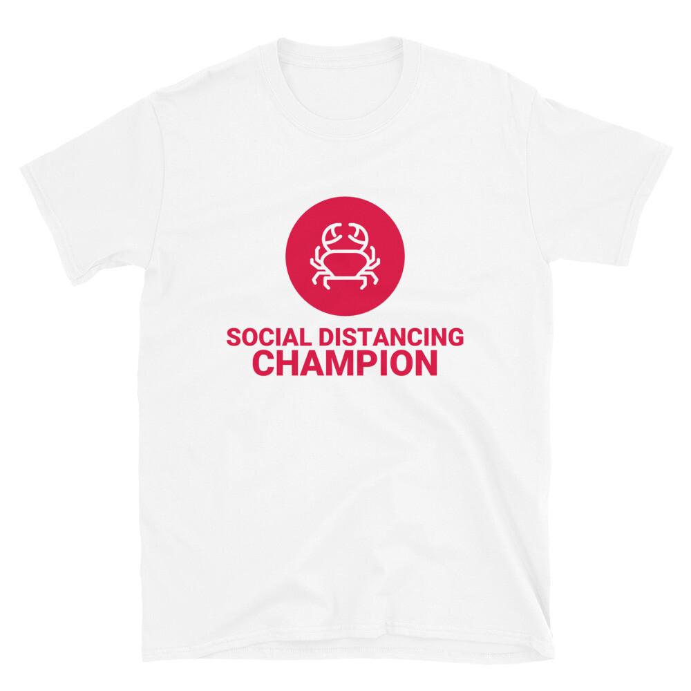 Social Distancing Champion T-Shirt Funny Social Distance Tee Quarantine Unisex L
