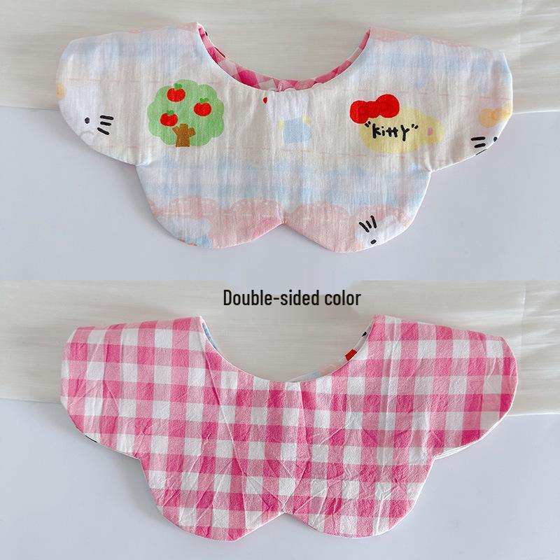 Korean Style Double-Sided Gauze Baby Drool Bib - Newborn Petal Design, Breathable