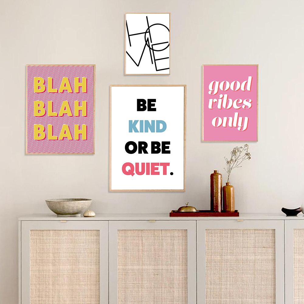 Good Vibes Only Canvas Tablouri Minimalist Feeling Good Be Kind Citate Wall Art Poster Print Pictures for Bed Room Home Decor