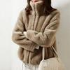 Women's Fuzzy Fleece Jacket Long Sleeve Stand Collar Full Zip Up Sherpa Coat Fall Winter Warm Jacket with Pockets