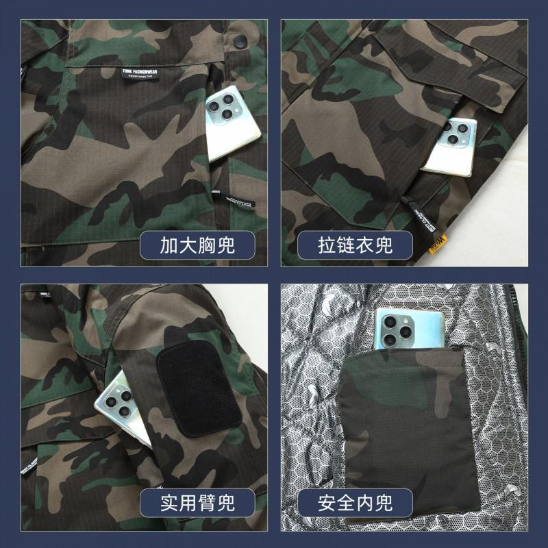 Men's Camouflage Medium Long Graphene Liner Waterproof Self-heating Cold-proof Cotton Coat Warm