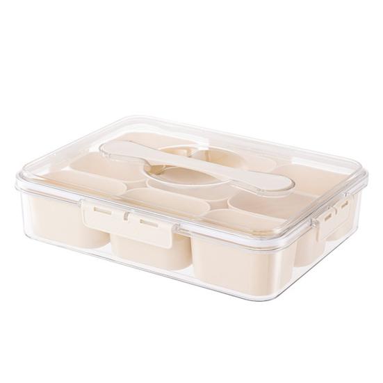 Spice Storage Box 9 Compartments Divided Serving Tray with Lid Food Grade Fruit Nut Snack Storage Box Organizer Charcuterie Container
