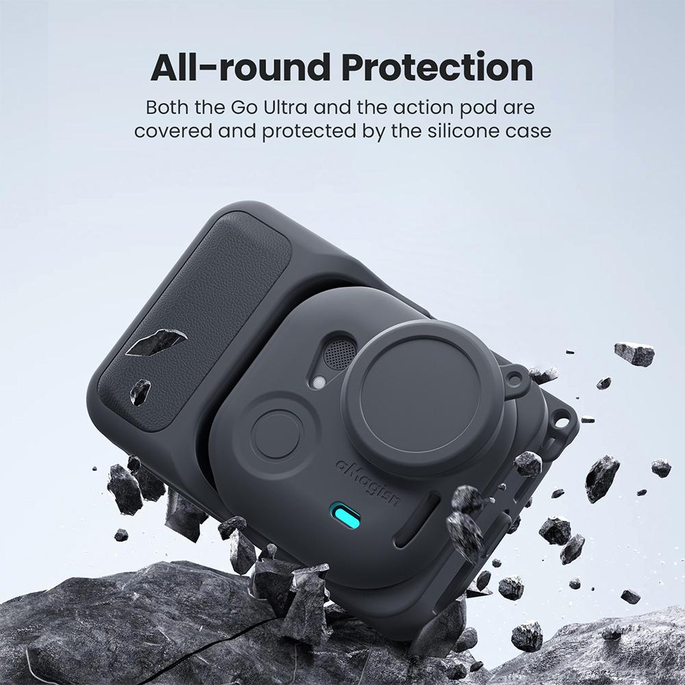 Silicone Protective Case For Insta360 GO Ultra Anti Scratch Lens Screen Protector With Anti-lossing Rope Camera Accessories