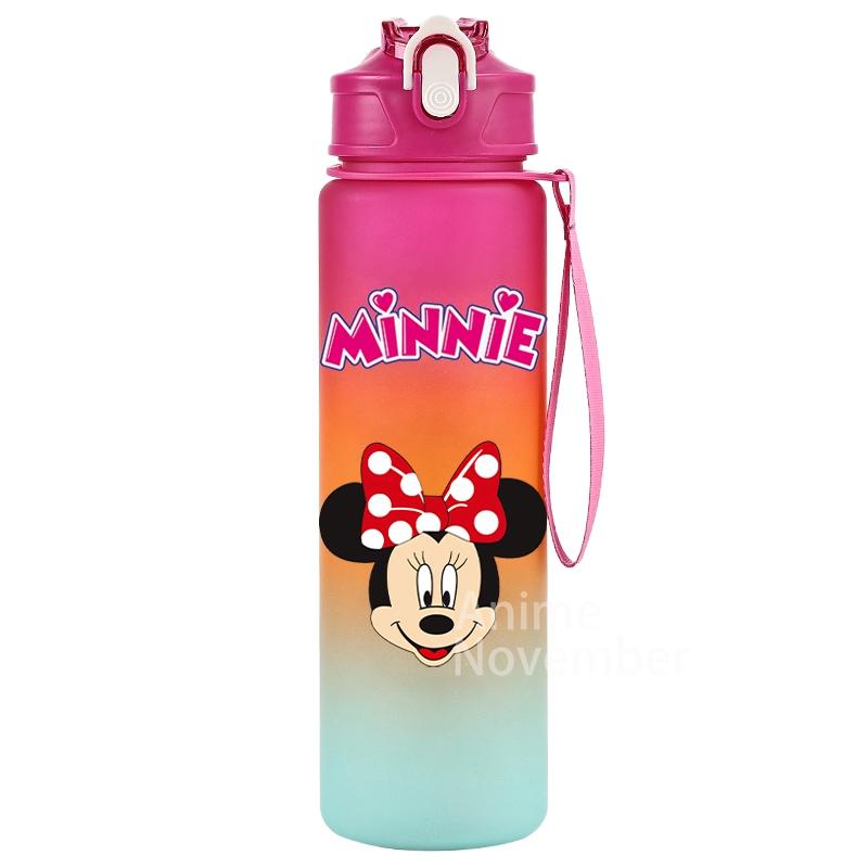 Disney Mickey Mouse Water Cup Minnie Gradient Straw 750Ml Large Capacity Camping Drinking Tools Outdoor Sports Minnie Water Cups