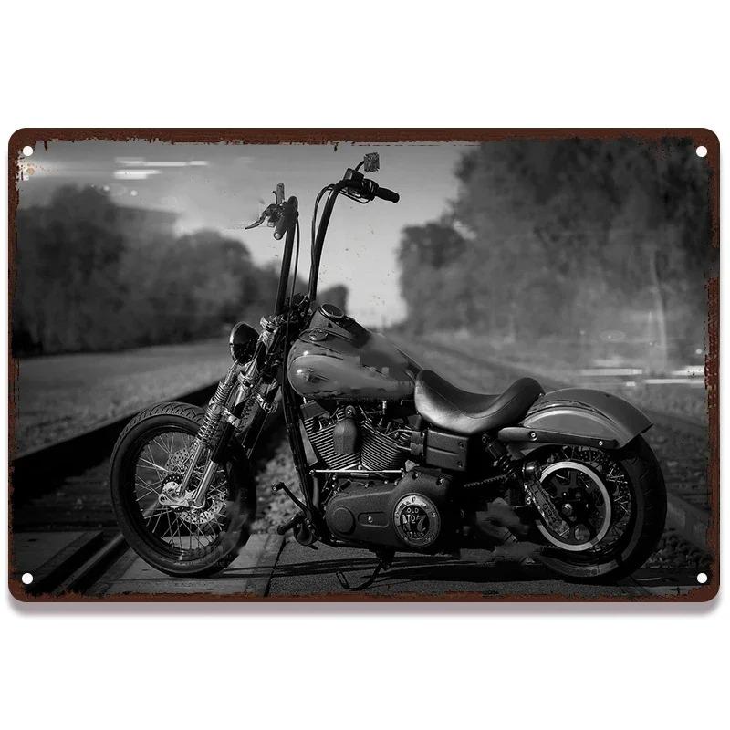 Vintage Amerikanischer Klassiker Motorrad Blechschilder Heim Wanddeko Metallschild Garage Man Cave Bar Dekorative Teller Poster