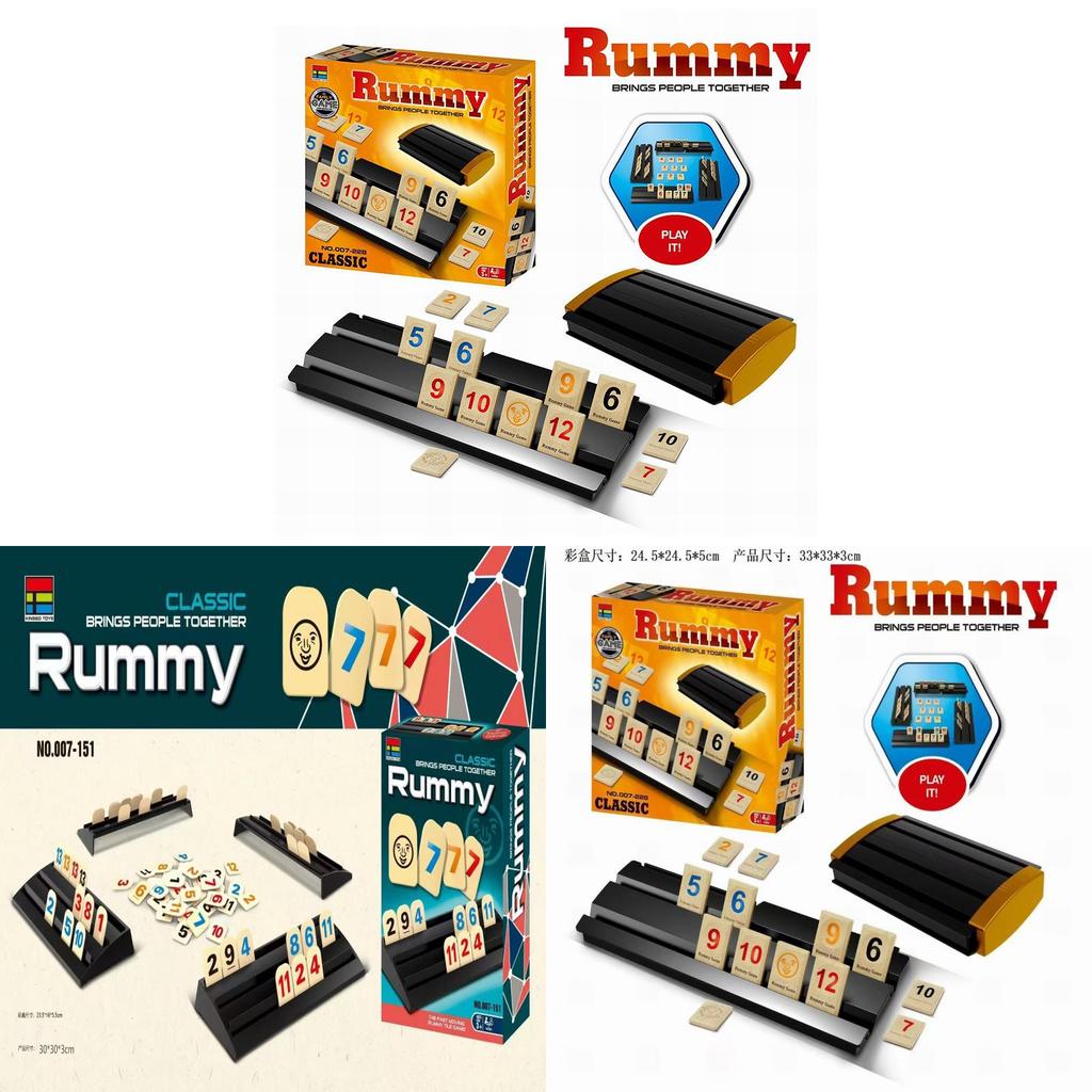Rummy Number Card Game With Plastic Material For Family Fun And Brain Development