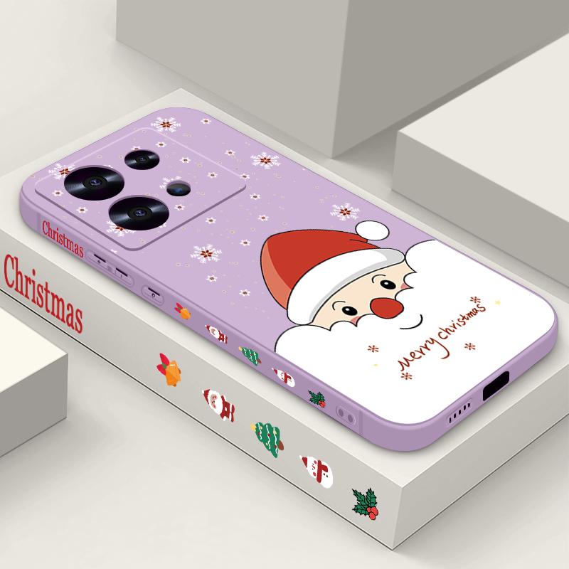 Cute Santa Claus Printed Lanyard Phone Case For Xiaomi Redmi Note 14 13 12 Pro Note 13 14 Pro Plus 5G 13 13C 4G 11 10 Pro Soft Silicone Cover