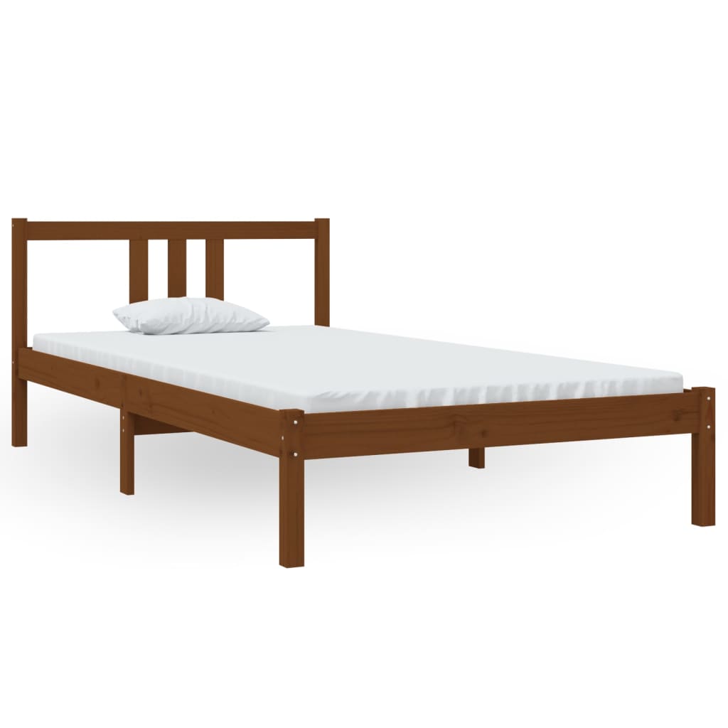 Solid Wood Bed Honey Brown 100 x 200 cm
