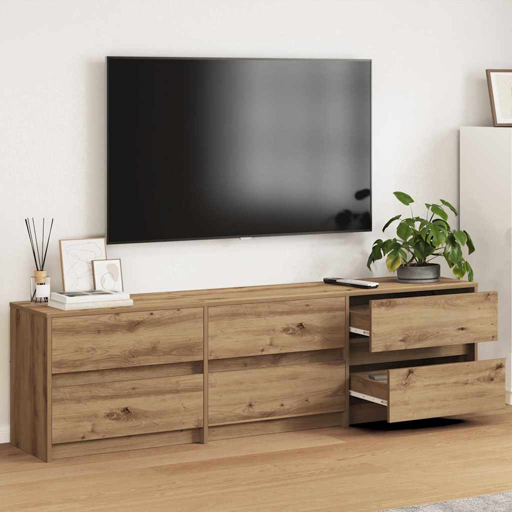 TV Units 2 Pcs Artisan Oak 180 X 34 X 50 Cm Engineered Wood