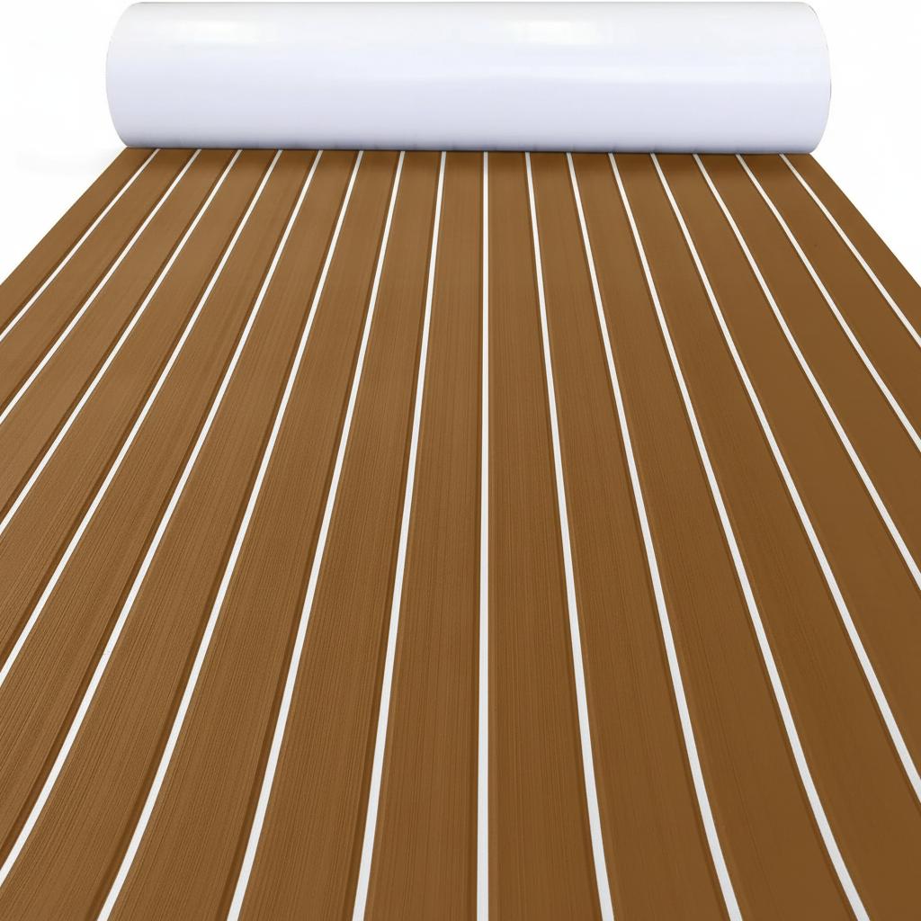 2400*300*5mm EVA Foam Boat Decking Sheet Mat Yacht Motorboat Anti Slip Vehicle Self-adhesive Marine Faux Teak Deck Flooring Pad