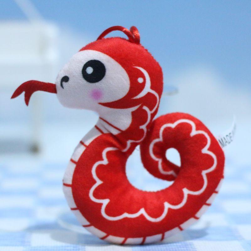 Adorable Plush Snake Keychain Cute And Creative Cartoon Animal Toy For Bags And Keys