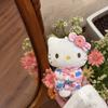 Cute KTcat Plush Dolls Keychain Kimono Themed Bag Pendant Soft Plush Accessories Cat Key Pendant for Girls Birthday Gift Toys