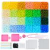 Bügelperlen Set 2,6mm Mini-Perlen 144 Farben All-in-One Set mit Steckplatten, Mini-Bügeleisen, Pinzette Pixel Art DIY Bastelset für Erwachsene