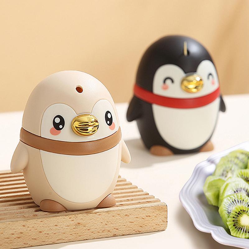 Automatischer Ausstoß-Zahnstocherspender - Niedlicher Pinguin-förmiger tragbarer Zahnstocherhalter Kunststoffgehäuse Erwachsenen Pinguin-Design